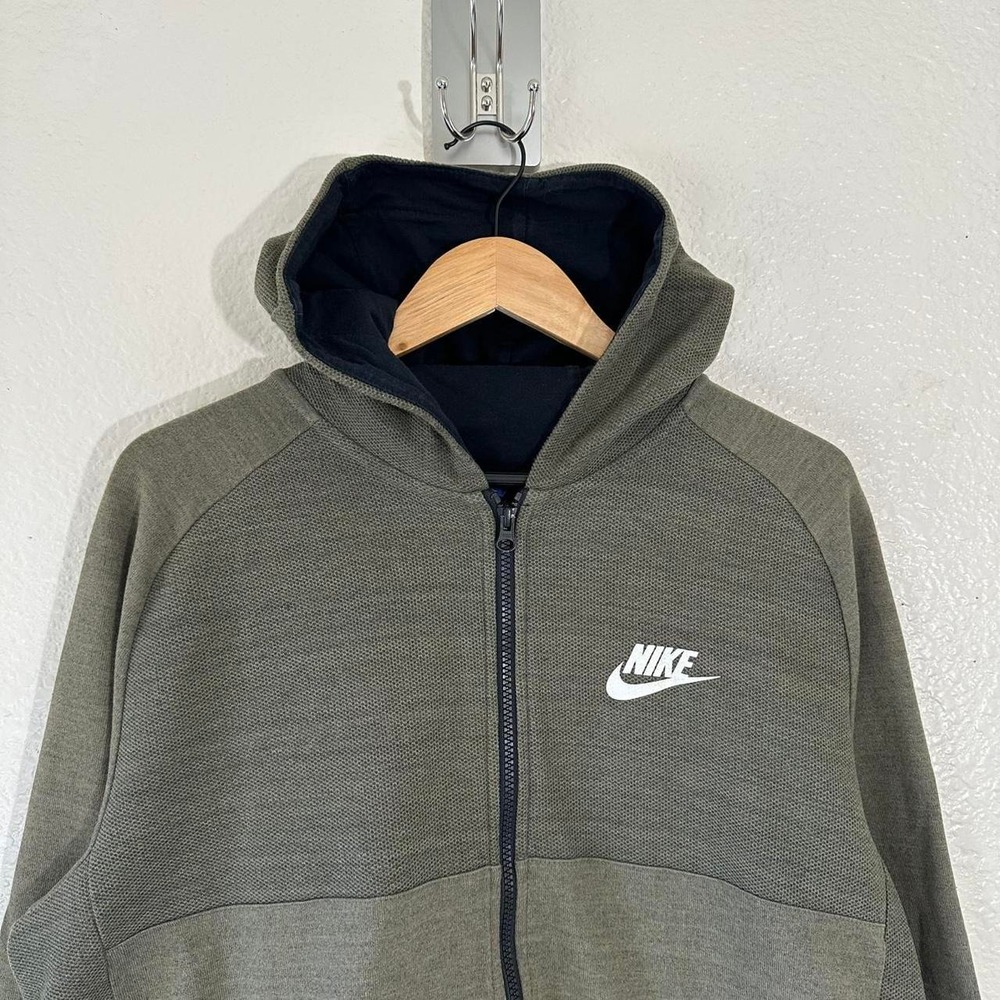 Nike Full-Zip Hoodie Jacket Mens Olive Green Tracksuit Tops Size XL